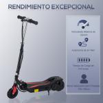 Trotinete Elétrico Dobrável para Crianças de 7 - 14 anos Suporta até 50kg com Altura Ajustável 75x36x82 - 93cm Preto