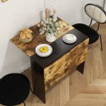 Mesa Dobrável de Jantar Mesa de Cozinha com Abas Rebatíveis para Espaços Pequenos 103x76x73,5 cm Preto e Castanho Rústico