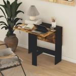 Mesa Dobrável de Jantar Mesa de Cozinha com Abas Rebatíveis para Espaços Pequenos 103x76x73,5 cm Preto e Castanho Rústico