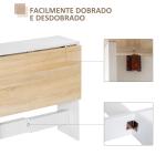 Mesa Sala de Jantar Dobrável Mesa Auxiliar de Cozinha com Laterais Dobráveis Desenho Moderno 103x76x73,5 cm Madeira e Branco