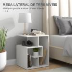 Mesa de Apoio mesa auxiliar para sala e quarto estante para arrumação 45x40x55 cm Branco