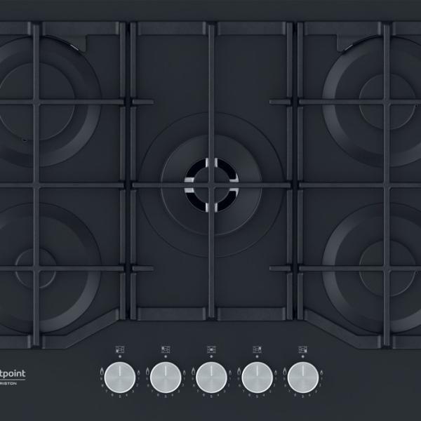 Placa Gás Natural HAGS 72F BK (Preto) - HOTPOINT