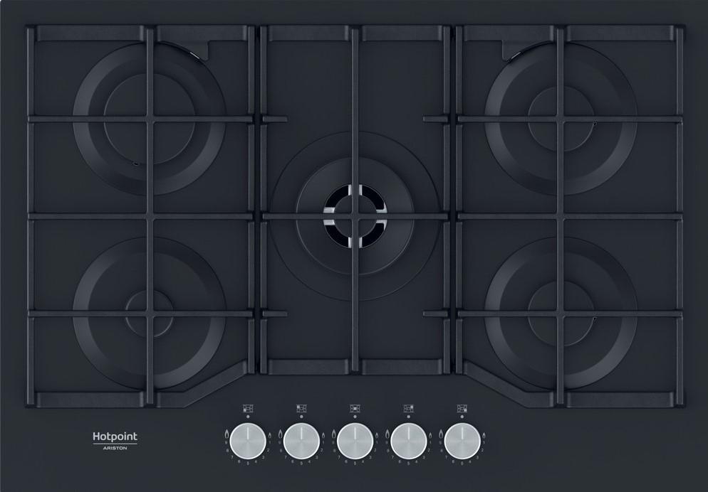 Placa Gás Natural HAGS 72F BK (Preto) - HOTPOINT
