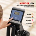 Bicicleta Estática com Encosto 8 Níveis de Resistência Bicicleta Banco Ajustável e Ecrã LCD 121 - 142x62x101 cm Preto