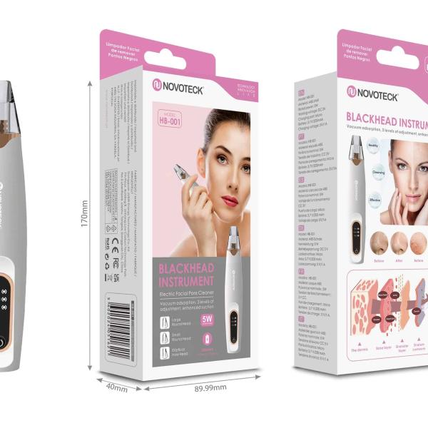 Aparelho Removedor de Pontos Negros HB-001 - Limpeza Facial a Vácuo com 3 Níveis de Sucção, Portátil e Eficaz