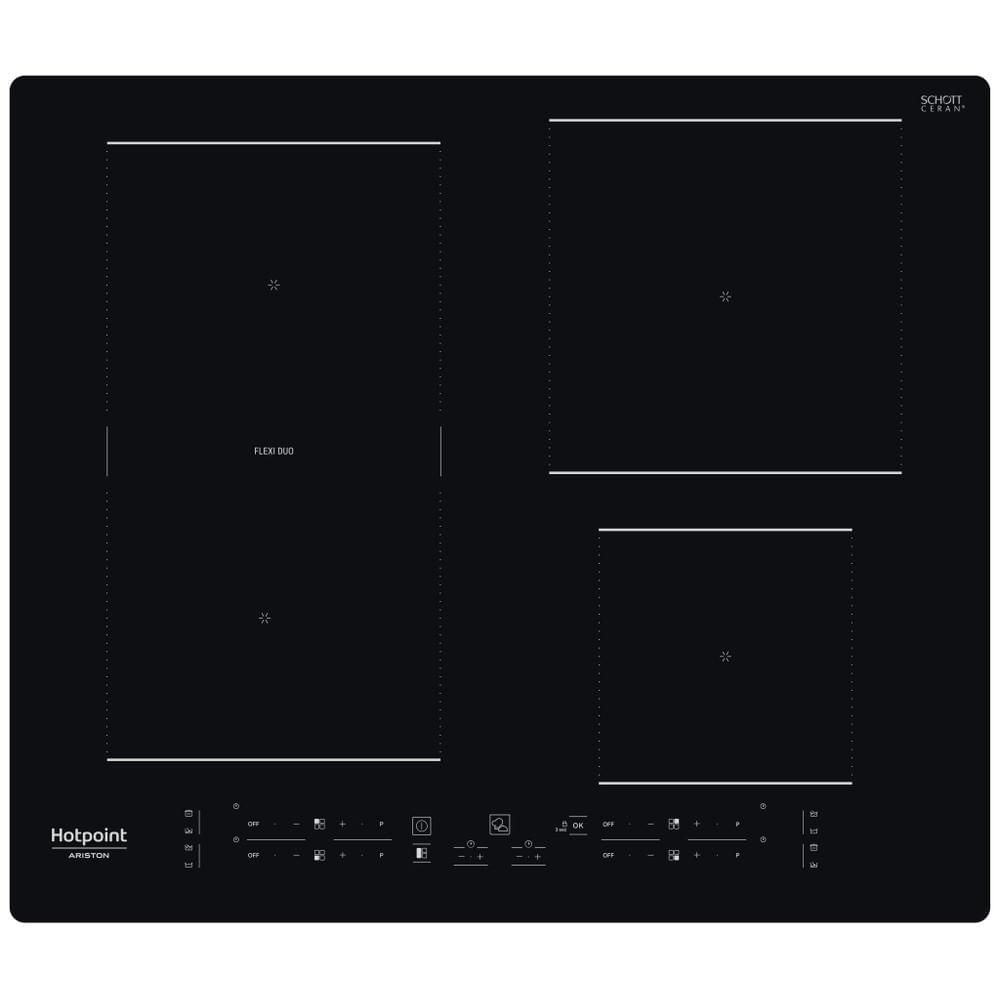 Placa de Indução 4 Zonas HB 3160C NE 7200W (Preto) - HOTPOINT