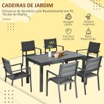 Conjunto de Jardim Refeição de 9 Peças com Mesa Extensível 8 Cadeiras Empilháveis 135 - 270x89x74cm Cinza