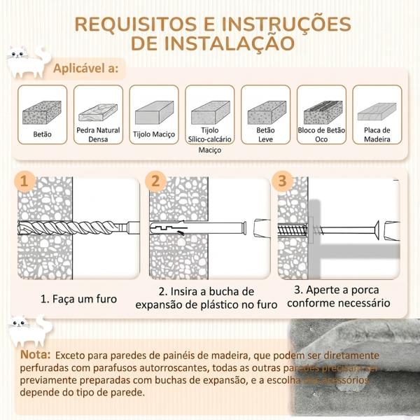 Conjunto de Prateleiras de Escalada para Gatos de 3 Peças com Rede Rampa Arranhador Plataforma em Forma de Nuvem para Saltar Cinzento