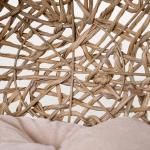 Cama para Gatos em Vime Sintético com Base de Tripé Almofada com Pelúcia e Algodão Suave Desenho Elevado Ø52x58 cm Madeira