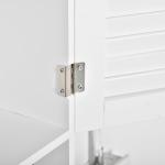 Armário Casa de Banho de Parede com 2 Portas de Persiana Prateleira Interior e Barra para Toalhas Móvel Auxiliar Suspenso Moderno Multiuso para Cozinha 60x23x60cm Branco