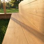 Caixa de Areia para Crianças de Madeira com Toldo Ajustável em Altura 2 Bancos e Encostos para Jardim 106x106x121 cm Natural