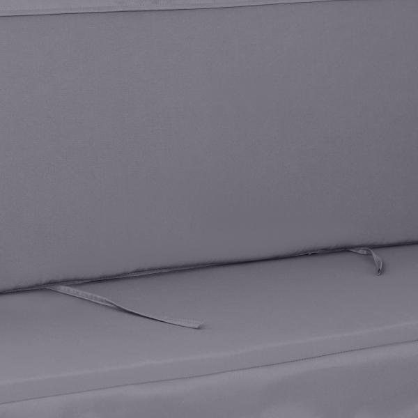 Almofada para Baloiço de 2 Peças Almofada para Baloiço de Assento e Encosto Acolchoado 130x45x5 cm Cinza