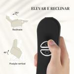 Poltrona Relax Reclinável Elétrica Elevatória com Massagem Vibratória Aquecimento e Porta USB 93x95,5x100 cm Creme