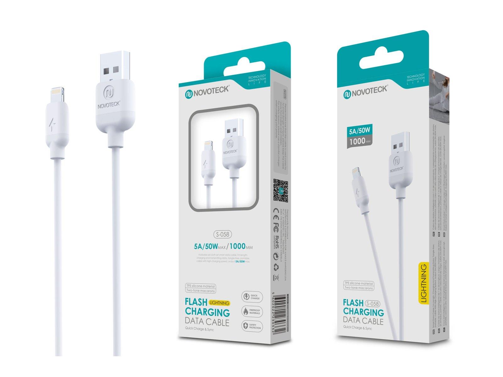 Cabo Lightning Branco 5A 50W 1M S-058 Silicone TPE