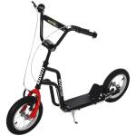 Trotinete para Crianças com Guiador Ajustável em Altura Travão Duplo e Estrutura de Aço 120x58x75 - 80 cm Preto