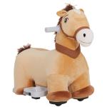 Cavalo Elétrico para Crianças de 18 a 36 Meses Cavalo de Brincar Elétrico com Bateria 6V e Música 69x34x53 cm Marrom