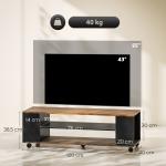 Móvel para TV com Rodas Armário para TV Flutuante com 2 Portas e 2 Prateleiras 120x40x38,5 cm Preto e Nogueira