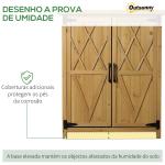 Abrigo de Jardim em Madeira, 75x40x90 cm Armazenamento de Ferramentas, com 4 Prateleiras 2 Portas e Telhado de Aço Galvanizado Madeira
