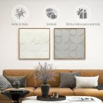 Decoração de Parede em Madeira 3D Conjunto de 2 Peças com 80 cm e Padrões Geométricos Branco
