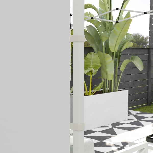 Paredes Laterais para Tenda de 2 Painéis 295x195 cm com Janela Enrolável e Porta com Fecho de Correr para Tenda 3x3 m ou 3x6 m Branco