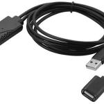 Cabo Conversor HDTV USB A Macho + Fêmea - HDMI Macho