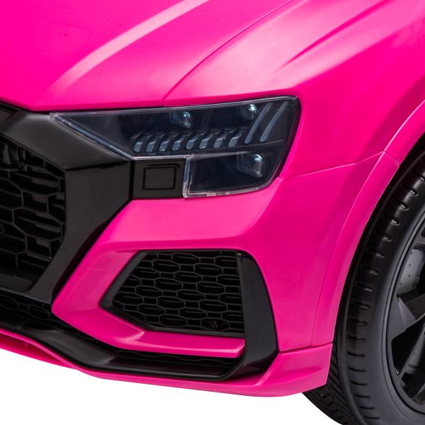 Carro Elétrico Infantil para 3 - 5 anos Licença Audi RS Q8 com Bateria 6V Controle a Distância Música MP3 Buzina e Luzes Velocidade Máx. 3km/h 101x62x51cm Rosa
