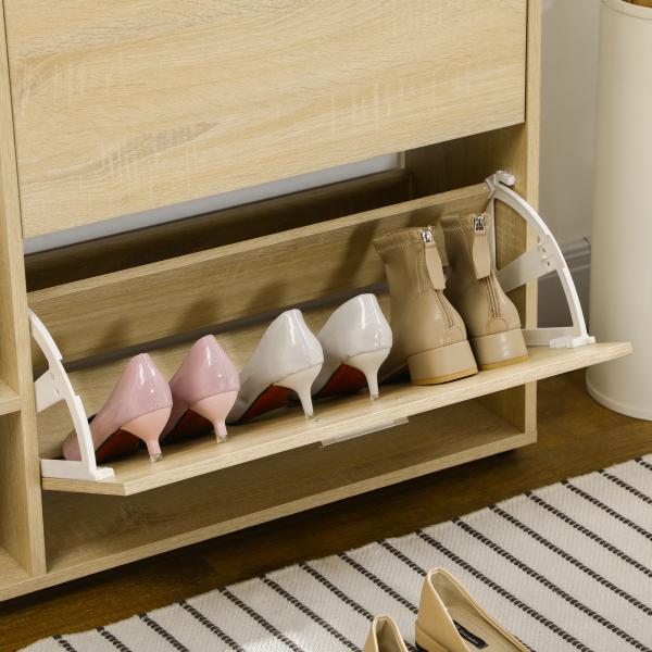 Sapateira de Madeira com Prateleiras de Armazenamento Sapateira para até 20 pares de Sapatos 101,5x25,5x98 cm Madeira