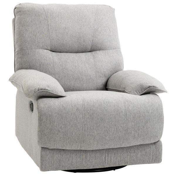 Poltrona Reclinável de Sala de Estar Poltrona Relax Reclinável Manual com Apoio para os Pés 89x98x101 cm Cinza