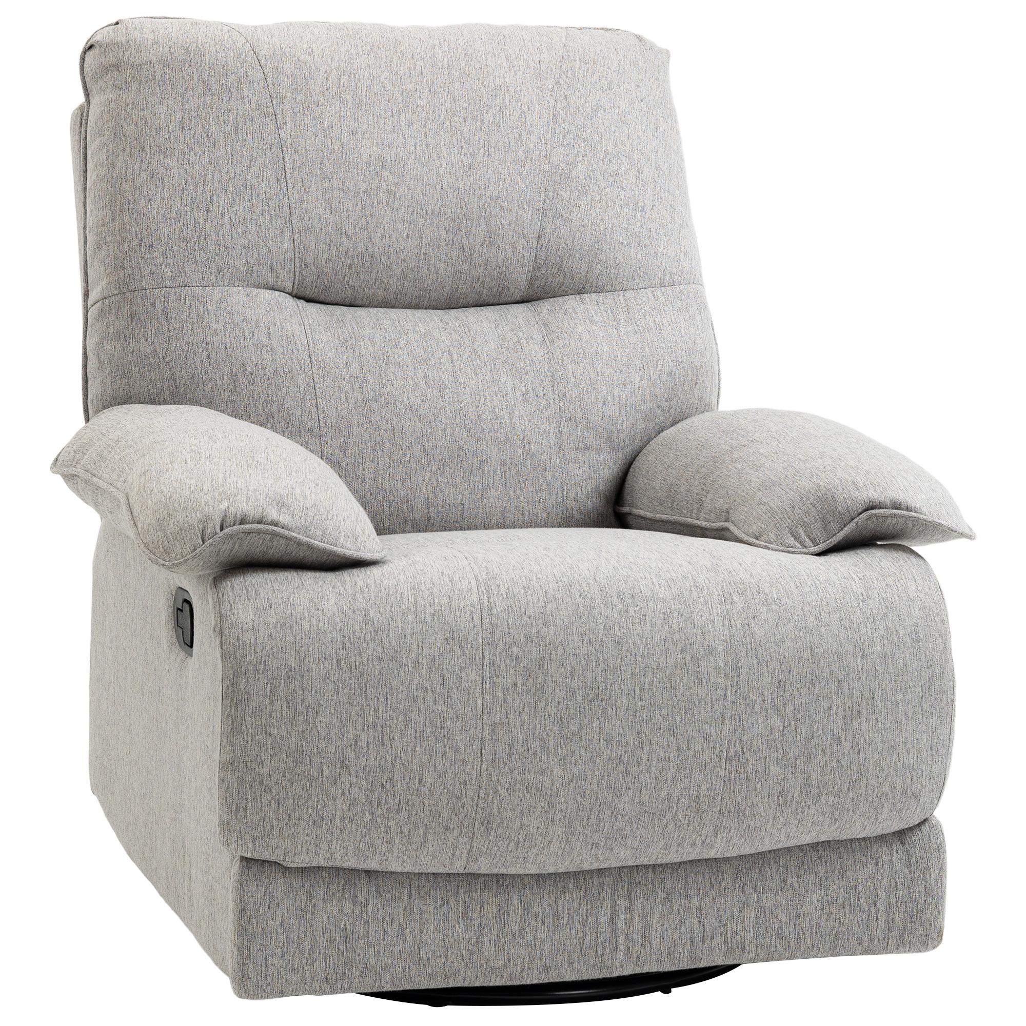 Poltrona Reclinável de Sala de Estar Poltrona Relax Reclinável Manual com Apoio para os Pés 89x98x101 cm Cinza