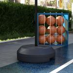 Tabela de Basquetebol com Altura Ajustável 129 - 179 cm Aro de Basquetebol com Alvo Magnético e Dardos Ø38x129 - 179 cm Preto