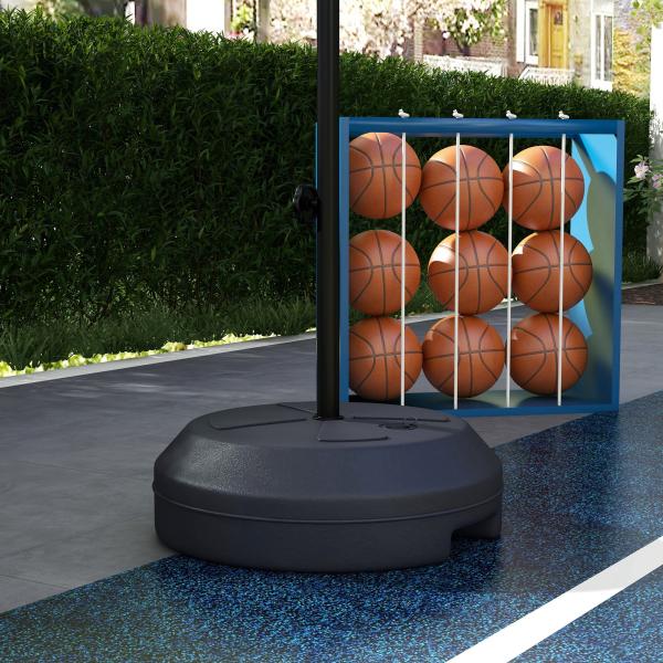 Tabela de Basquetebol com Altura Ajustável 129 - 179 cm Aro de Basquetebol com Alvo Magnético e Dardos Ø38x129 - 179 cm Preto