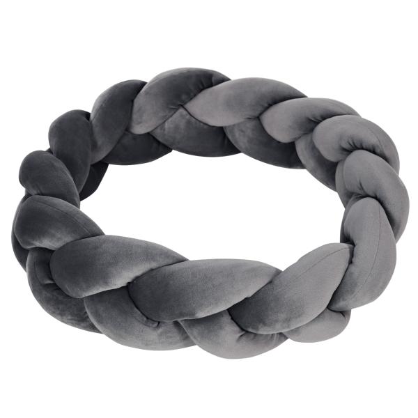 Cama para Cães Pequenos Lavável Cama para Animais de Estimação Redonda com Almofada Independente 55x55x14 cm Cinza