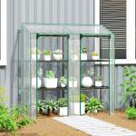 Estufa de Jardim de 3 Níveis Estufa de Terraço para Cultivo de Plantas em Pátio 143x46x141/151 cm Transparente
