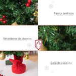 Mini Árvore de Natal 60cm Artificial com Suporte Metálico 73 Ramos PVC Ø40x60cm Verde
