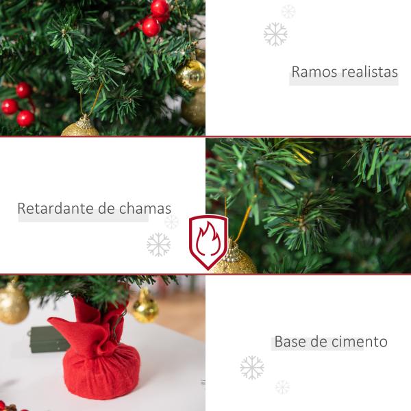 Mini Árvore de Natal 60cm Artificial com Suporte Metálico 73 Ramos PVC Ø40x60cm Verde