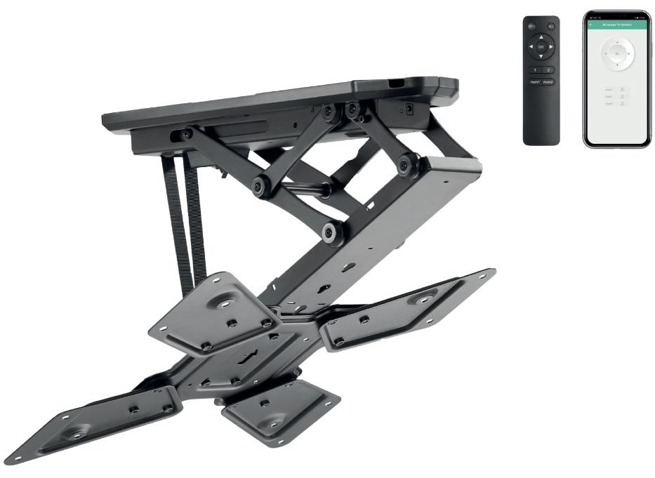 Suporte Tecto Motorizado SMART p/ TV LED - LCD - PLASMA 23~55 (Máx 30Kg) Comando e APP TUYA - JollyLine