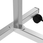 Mesa Auxiliar com Rodas Mesa para Sofá ou Cama com Altura Ajustável e Estrutura de Metal 77x40x76 - 100 cm Preto e Prata