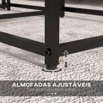 Conjunto de 3 Mesas Auxiliares para Sala de Estar com Efeito Mármore e Estrutura de Aço Estilo Moderno Branco e Preto