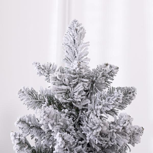 Árvore de Natal 180 cm Árvore de Natal Artificial Nevada com 150 Luzes LED 329 Ramos Verde e Branco