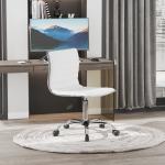 Cadeira de Escritório sem Apoio para os Braços Cadeira de Escritório Giratória com Altura Ajustável 48x52x78 - 90 cm Branco