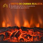 Lareira Elétrica 900W/1800W com Temperatura Ajustável e Proteção Sobreaquecimento para 20 - 25 ㎡ 39x26x54,8 cm Preto