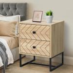 Mesa de Cabeceira cómoda de madeira confortável com 2 gavetas 48x39,5x60cm
