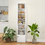 Estante de 7 Níveis Estante para Livros com Prateleiras Ajustáveis e Armário Estante Moderna 40x30x180 cm Branco