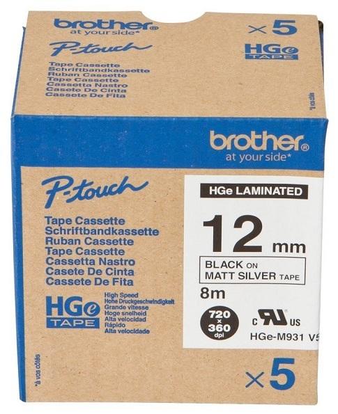 Fita de Alta Qualidade Preto Sobre Prateado (8 mts/1,2cm) - BROTHER