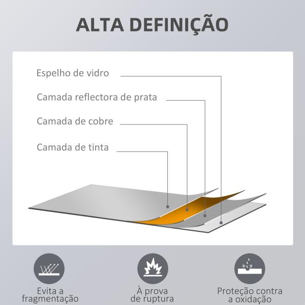 Espelho de Parede Espelho de Corpo Inteiro Estilo Moderno Decoração para Sala de Estar Dormitório Entrada 45x125 cm Madeira