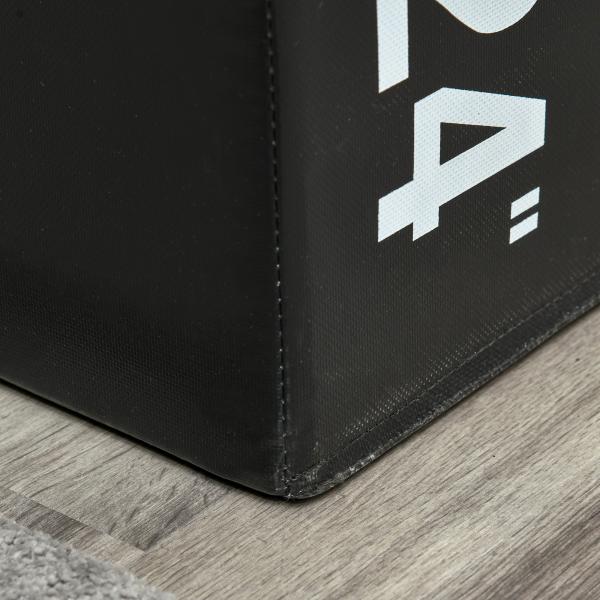 Caixa Pliometria com Fecho de Correr Caixa de Salto com 3 Diferentes Alturas Carga Máxima 120 kg 75x51x61 cm Preto