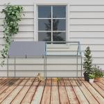 Gaiola para Pequenos Animais de Aço com 1 Porta Superior e Cobertura Anti - UV para Exterior Jardim 198x100x120 cm Prata
