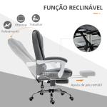Cadeira de Massagem com 6 Pontos de Massagem Reclinável com Altura Ajustável e Função de Aquecimento 65x70x111 - 119 cm Cinza