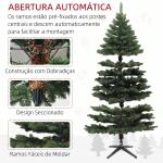 Árvore de Natal Artificial 180 cm com 1050 Ramos e Base de Aço Dobrável, Montagem Rápida, para Interior, Verde