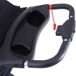 Carrinho para Animais de Estimação Dobrável para Cães com Capô Ajustável Cesta de Armazenamento e Rodas com Freio Tecido Oxford Estrutura de Aço 74x46x94cm Preto